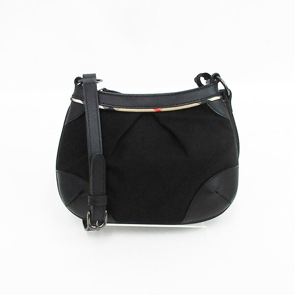 BURBERRY(バーバリー) ショルダーバッグ ポシェット 黒 ブラック キャンバス&times;レザー【ブランドバッグ】 【中古】 netshop【2025124】｜とーたる 店