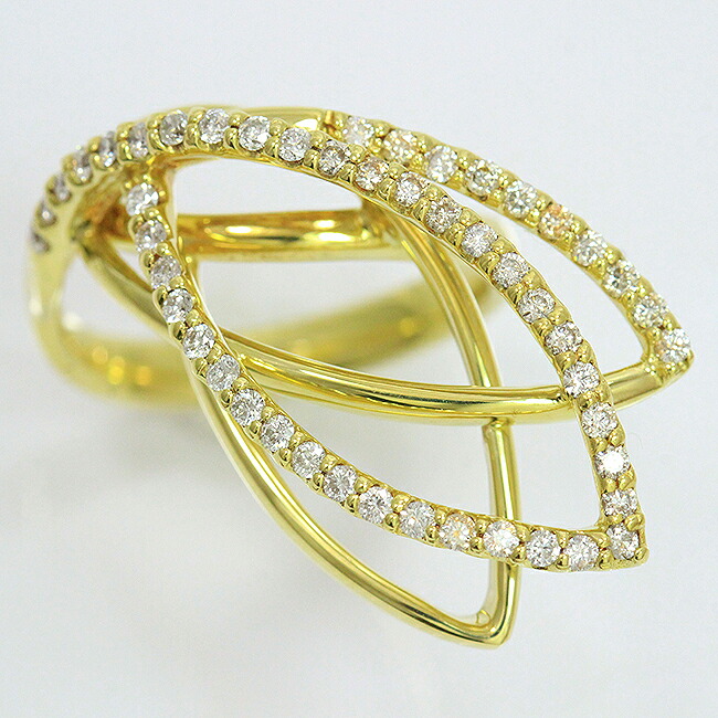 ダイヤモンド 計0.60ct リング 12号 18金イエローゴールド(K18YG) 【中古】ジュエリー 【新品仕上げ/クリーニング済み】 netshop