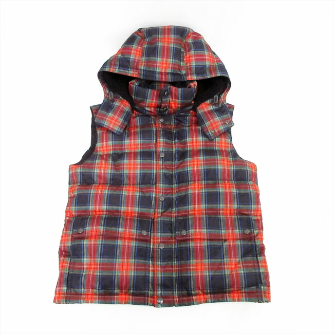 楽天市場】PRADA メンズ フード付きダウンベスト チェック柄