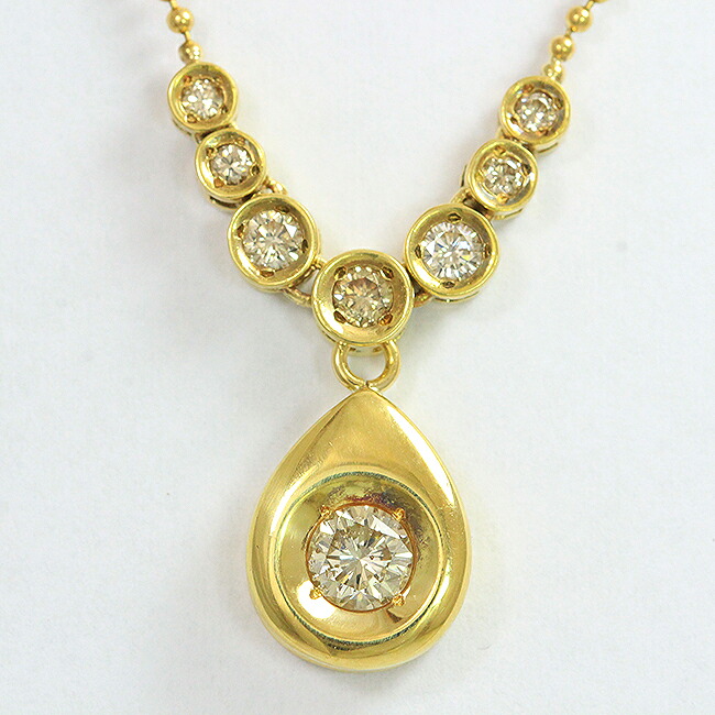 ダイヤモンド 0.30ct/計0.30ct ネックレス 18金イエローゴールド(K18YG) 【中古】 ジュエリー 【新品仕上げ/クリーニング済み】 netshop｜とーたる 店