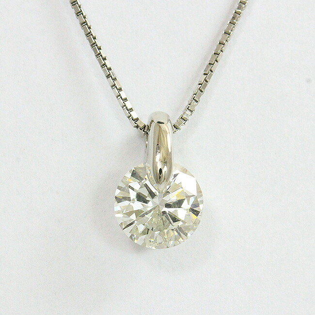 ネックレス 一粒石 ダイヤモンド 1.01ct/J/SI1/F ネックレス プラチナ(Pt850/Pt900) 【中古】 ジュエリー 【新品仕上げ/クリーニング済み】 netshop|とーたる 店