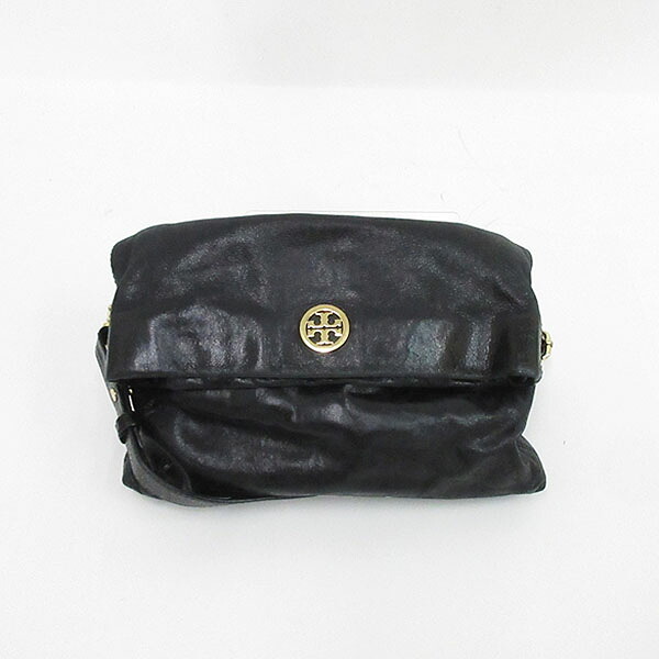 TORY BURCH(トリーバーチ) ロングショルダーバッグ 斜め掛け 黒 ブラック レザー【ブランドバッグ】 【中古】 netshop