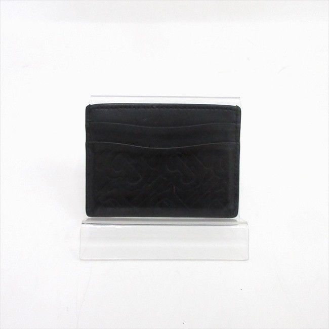 BURBERRY(バーバリー) TBモノグラム カードケース 名刺入れ 黒 ブラック レザー 【ブランド小物】 【中古】 netshop