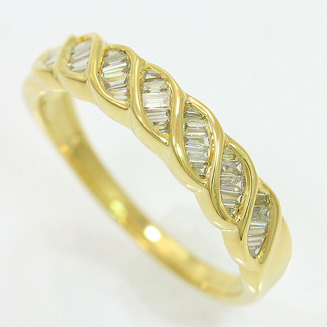 ダイヤモンド 計0.33ct リング 15.5号 18金イエローゴールド(K18YG) 【中古】ジュエリー 【新品仕上げ/クリーニング済み】 netshop|とーたる 店