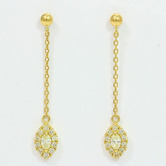 ダイヤモンド 計0.12ctx2 ピアス 18金イエローゴールド(K18YG) 【中古】 ジュエリー 【新品仕上げ/クリーニング済み】 netshop 40,820円