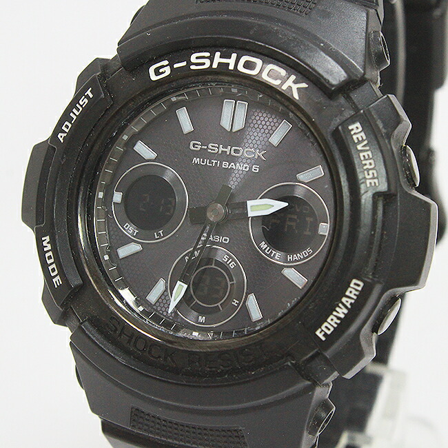 CASIO(カシオ) GｰSHOCK AWG-M100 黒 ブラック文字盤 樹脂 タフソーラー メンズ 【中古】 腕時計 netshop