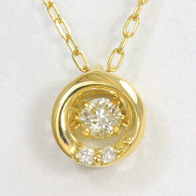 Vendome Aoyama(ヴァンドーム青山) ネックレス ダンシングストーン ダイヤモンド 計0.06ct 18金イエローゴールド(K18YG) 【中古】ブランド ジュエリー 【新品仕上げ/クリーニング済み】 netshop|とーたる 店