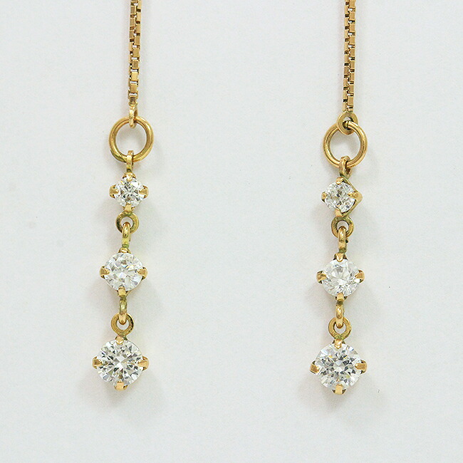 アメリカン キュービック ピアス 10金ピンクゴールド(K10PG) 【中古】 ジュエリー 【新品仕上げ/クリーニング済み】 netshop