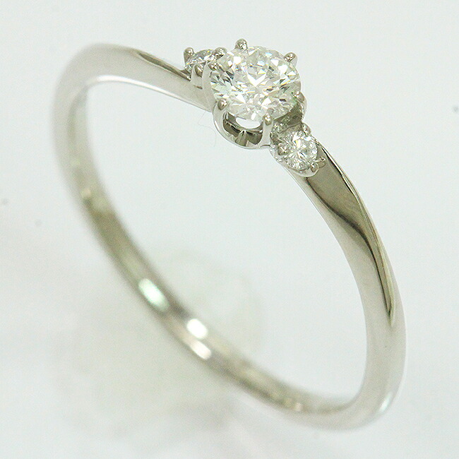 E/VVS2/3EX ダイヤモンド 0.161ct 計0.02ct リング 10号 プラチナ(Pt950) 【中古】ジュエリー 【新品仕上げ/クリーニング済み】 netshop