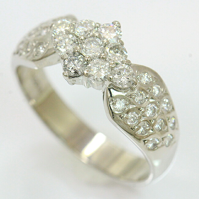 ダイヤモンド 計1.04ct リング 19号 プラチナ(Pt900) 【中古】ジュエリー 【新品仕上げ/クリーニング済み】 netshop【202642】