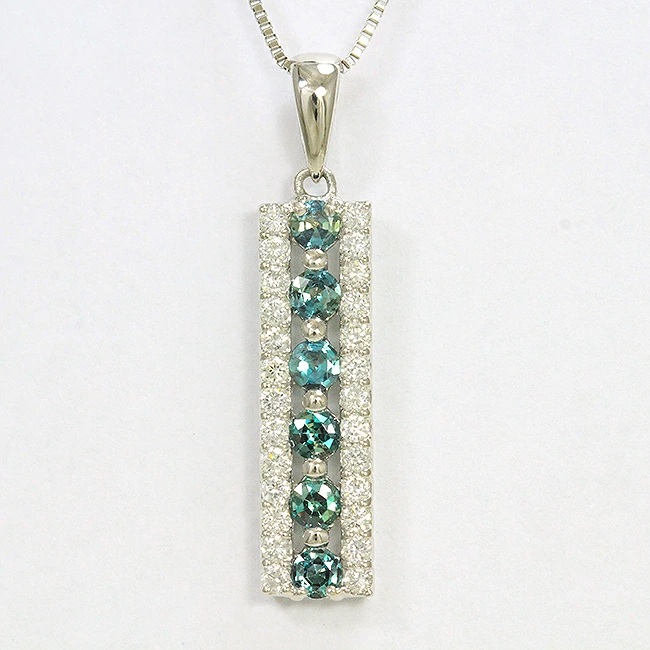 アレキサンドライト 計0.55ct ダイヤモンド 計0.40ct ネックレス プラチナ(Pt850/Pt900) 【中古】 ジュエリー 【新品仕上げ/クリーニング済み】 netshop