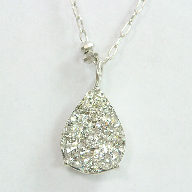 ダイヤモンド 計0.33ct ネックレス 18金ホワイトゴールド(K18WG) 【中古】 ジュエリー 【新品仕上げ/クリーニング済み】 netshop