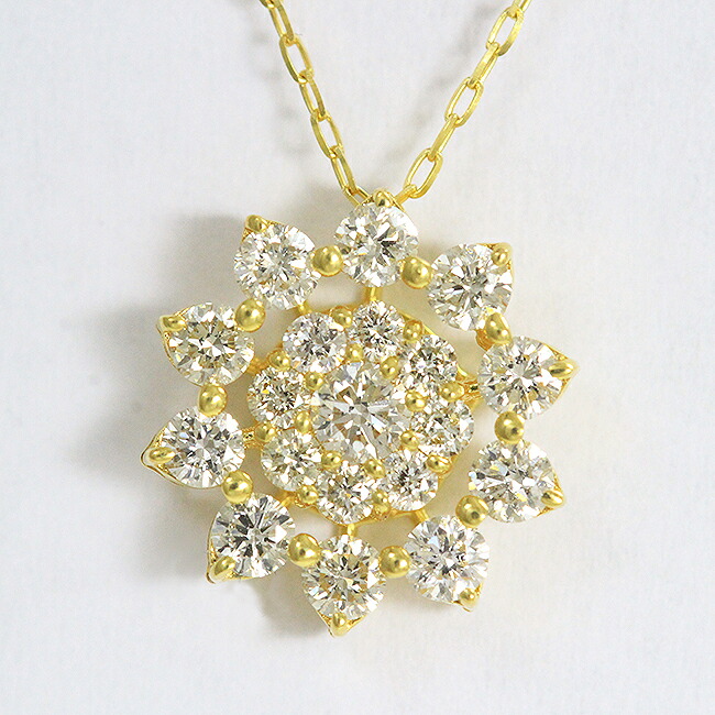 ダイヤモンド 計0.50ct ネックレス 18金イエローゴールド(K18YG) 【中古】 ジュエリー 【新品仕上げ/クリーニング済み】 netshop【202642】
