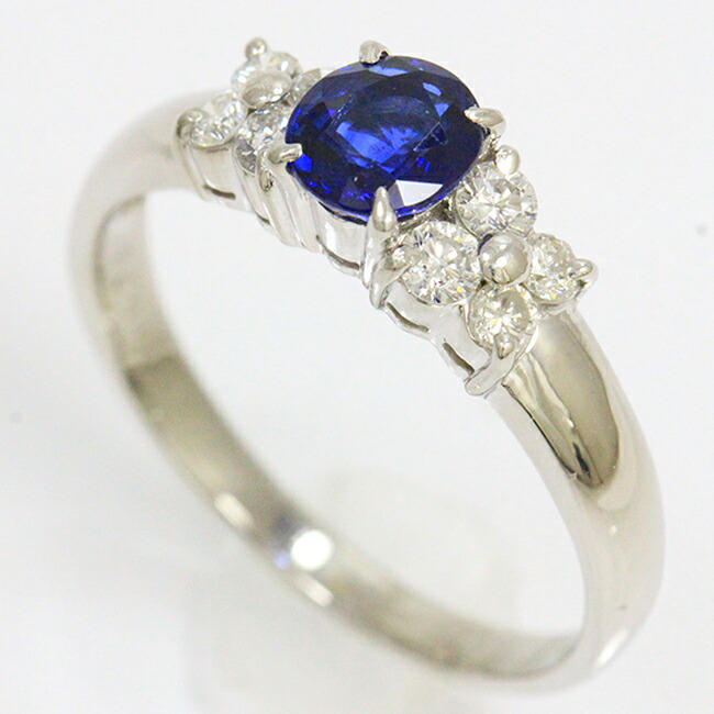 サファイア0.70ct/ダイヤモンド計0.28ct リング 13号 プラチナ(Pt900) 【中古】ジュエリー 【新品仕上げ/クリーニング済み】 netshop