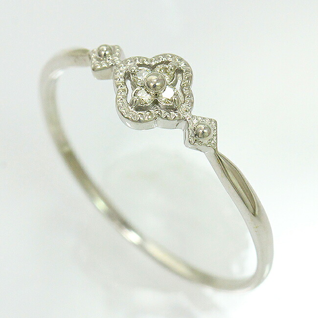 ダイヤモンド 計0.03ct リング 10.5号 10金ホワイトゴールド(K10WG) 【中古】ジュエリー 【新品仕上げ/クリーニング済み】 netshop