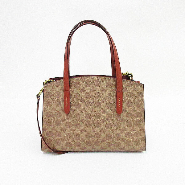 COACH(コーチ) シグネチャー 2WAYバッグ ハンド ロングショルダー 斜め掛け 32749 茶 ブラウン PVC【ブランドバッグ】 【中古】 netshop