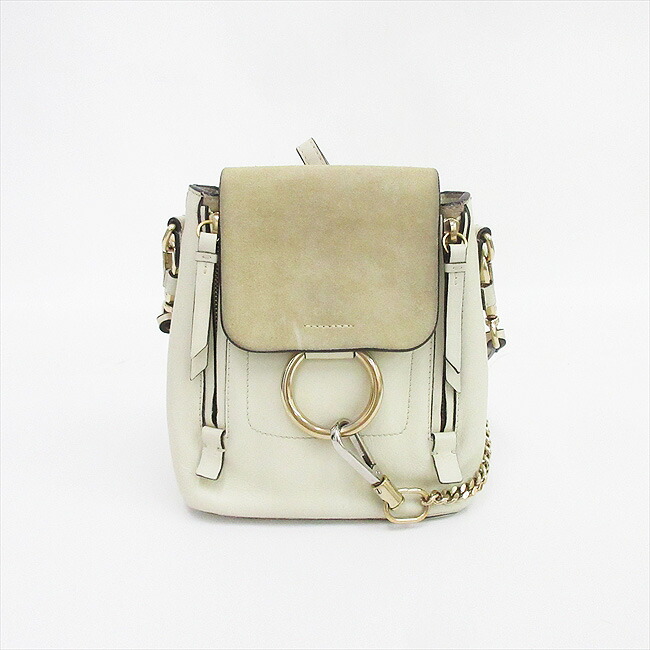 chloe(クロエ) フェイ 2WAYバッグ ミニリュック アイボリー レザー×スエード【ブランドバッグ】 【中古】 netshop【2026414】
