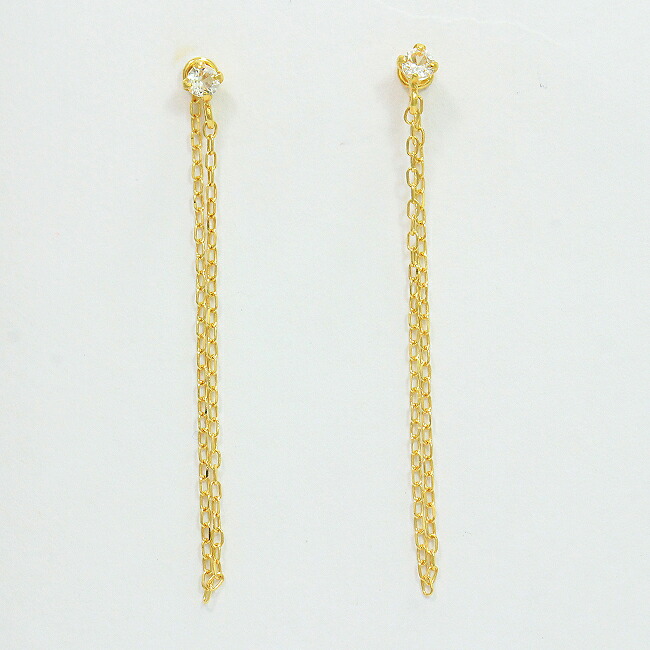 Samantha Tiara (サマンサティアラ) ピアス ホワイトトパーズ 18金イエローゴールド(K18YG) 【中古】ブランド ジュエリー 【新品仕上げ/クリーニング済み】 netshop|とーたる 店