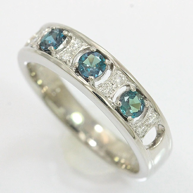 アレキサンドライト 計0.32ct/ダイヤモンド 計0.07ct リング 12号 プラチナ(Pt900) 【中古】ジュエリー 【新品仕上げ/クリーニング済み】 netshop|とーたる 店