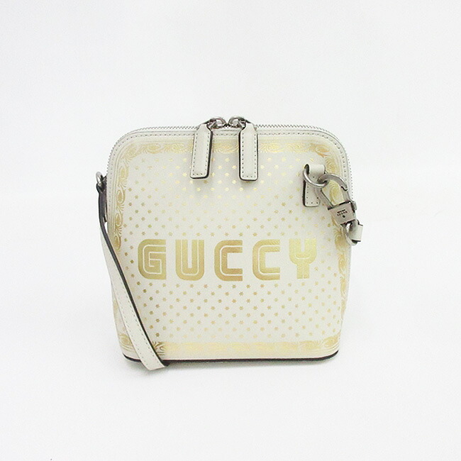 GUCCI(グッチ) セガコラボ ロングショルダーバッグ 斜め掛け 511189 白 ホワイト&times;ゴールド レザー【ブランドバッグ】 【中古】 netshop｜とーたる 店 45,000円