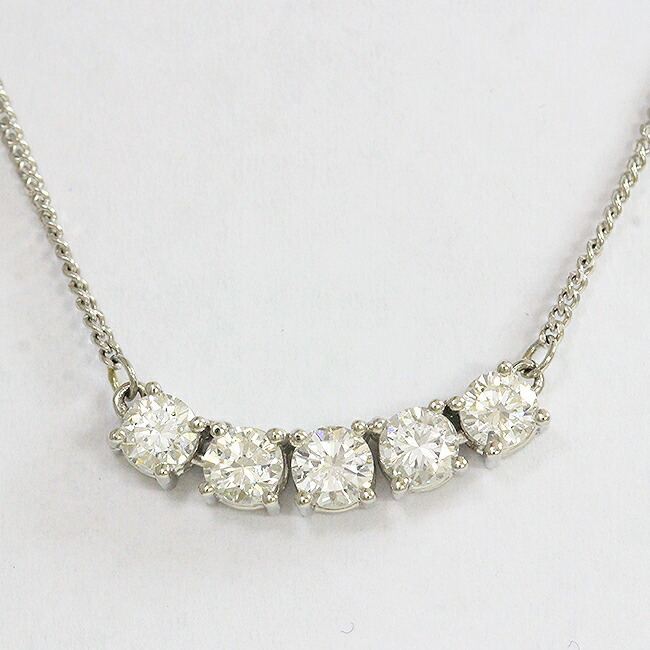 ダイヤモンド 計1.02ct ネックレス プラチナ(Pt850) 【中古】 ジュエリー 【新品仕上げ/クリーニング済み】 netshop|とーたる 店