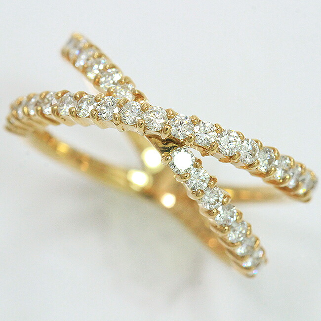 ダイヤモンド計0.65ct リング 8号/18金ピンクゴールド(K18PG) 【中古】 ジュエリー【新品仕上げ/クリーニング済み】｜とーたる 店