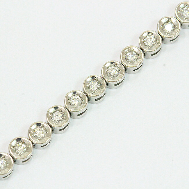 テニスブレス ダイヤモンド 計1.00ct ブレスレット プラチナ(Pt850) 【中古】 ジュエリー 【新品仕上げ/クリーニング済み】 netshop｜とーたる 店