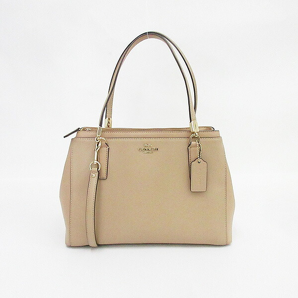 COACH(コーチ) 2WAYバッグ トート ロングショルダー 斜め掛け ベージュ レザー【ブランドバッグ】 【中古】 netshop｜とーたる 店
