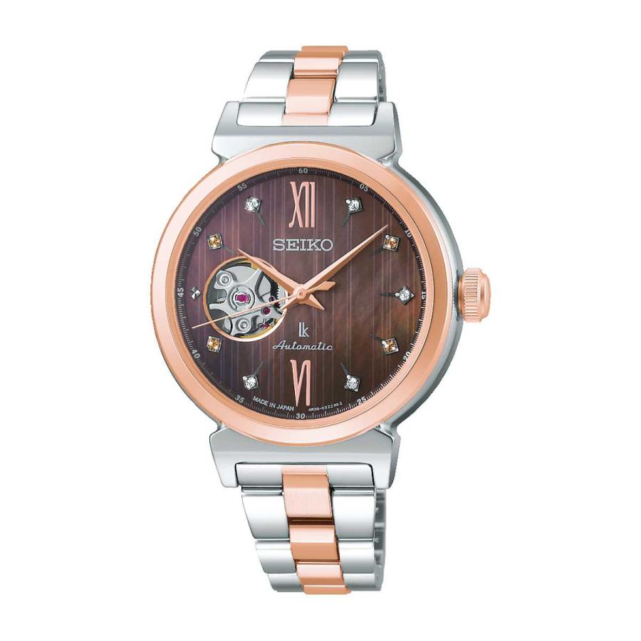 可動品【セイコー】ルキア　4R38-01E0　メカニカル　自動巻　裏スケルトン　ピンクシェルダイヤル　コンビ　SS　レディース腕時計　J906 内部点検済 SEIKO セイコー ルキア メカニカル 5周年