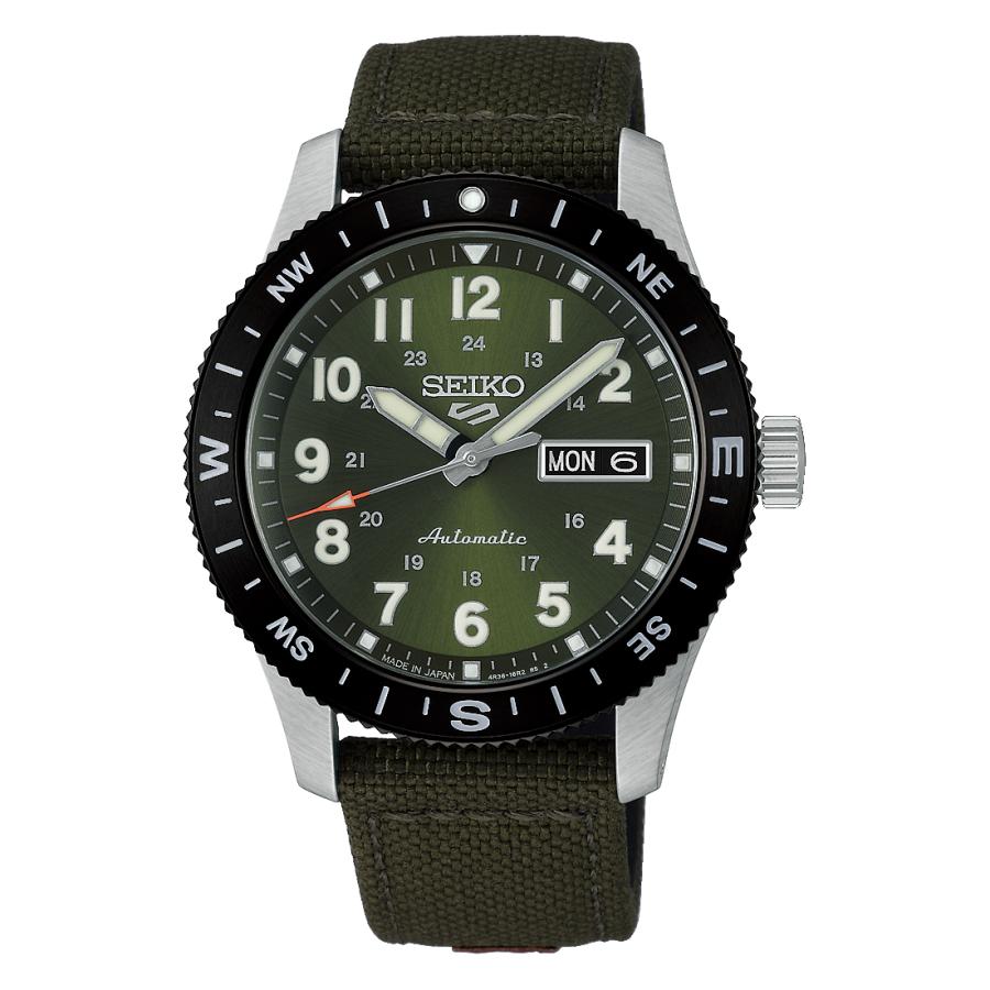 SEIKO 5 SPORTS HDB008J セイコー ファイブ運動競技 Field series 自動小銃一巻き メンズ ウオッチ ナイロン三尺帯 カーキ文字盤 定め事品