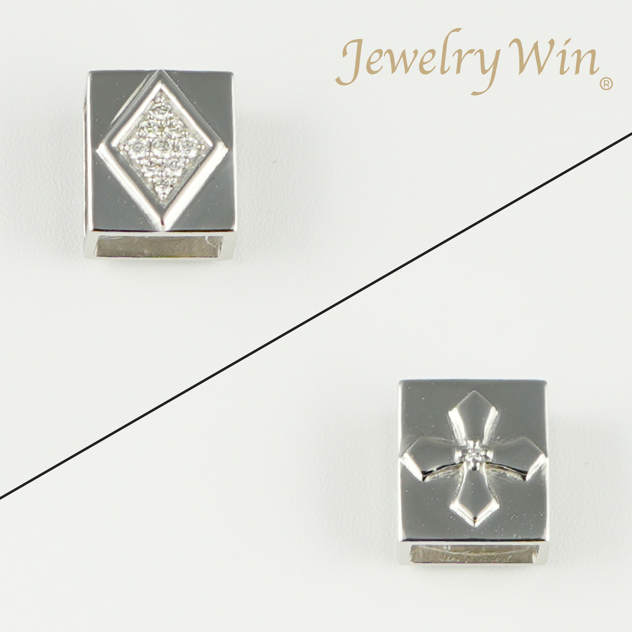ペンダントトップ Pt900 ダイヤモンド付 (Type-DC-小) ※リバーシブルタイプ 2方向使用可能 新品｜Jewelry Win 店