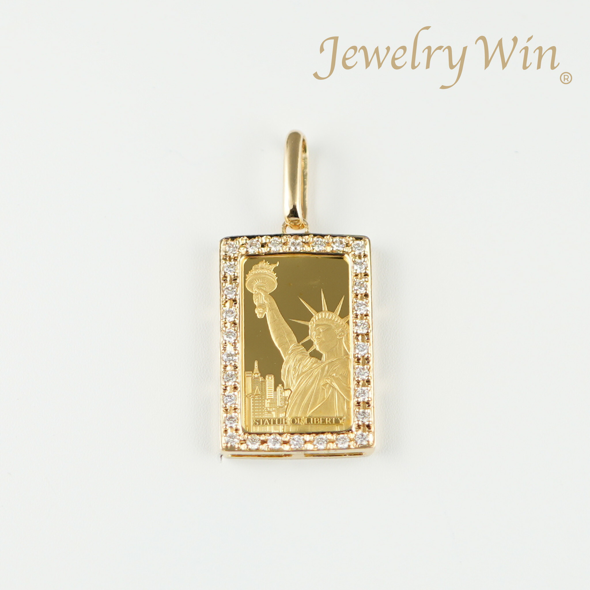 楽天市場】ペンダントトップ K24 マリア コイン 2.5g K18 枠付 ダイヤ