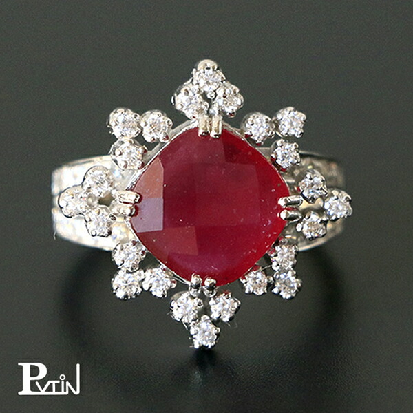 楽天市場】ルビー4ct リング ダイヤモンド 14金 ゴールド 指輪