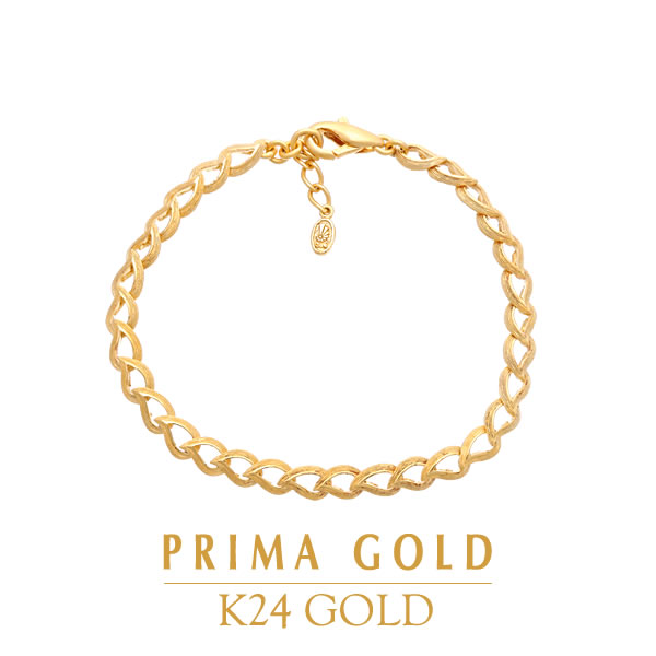 純金 24K ブレスレット リーフ しずく 葉 レディース 女性 イエローゴールド プレゼント 誕生日 記念日 贈物 24金 ジュエリー アクセサリー ブランド プリマゴールド PRIMAGOLD K24 送料無料｜JEWELRY BRAND MUSEUM