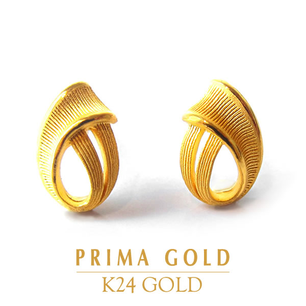 24金 ティアドロップ風 ピアス pierce 女性 レディース 純金 アクセサリー イエローゴールド ジュエリーブランド K24 PRIMAGOLD プリマゴールド 送料無料