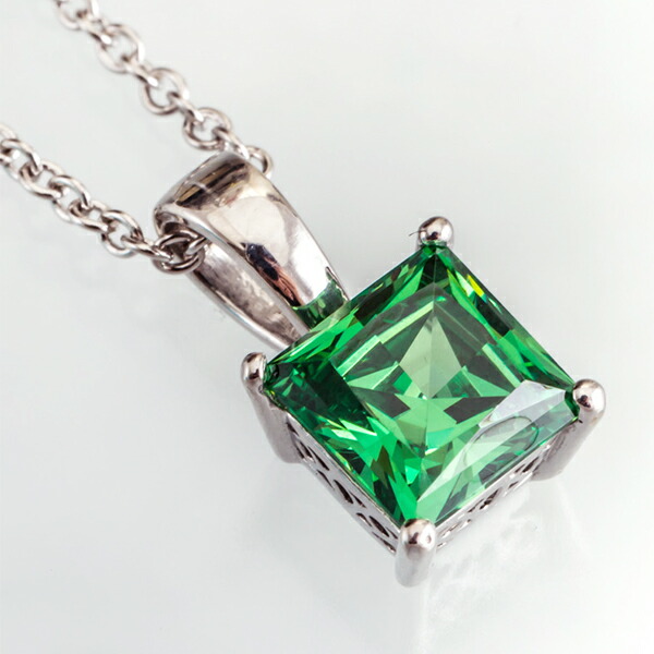 Princess Cut Pendant Necklace Design Ideas Jewelry Castle Rakuten Global Market Sv Emerald Necklace And 14k Gold Princess Cut Diamond