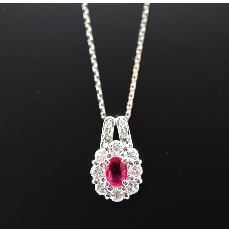 ルビーネックレス ルビー0.28ct D 0.45ct 非加熱保証 40cm プラチナ ルビー ダイヤモンド ネックレス プレゼント ギフト ジュエリー アクセサリー アクセ 結婚式 パーティー 誕生日 クリスマス シンプル 一粒