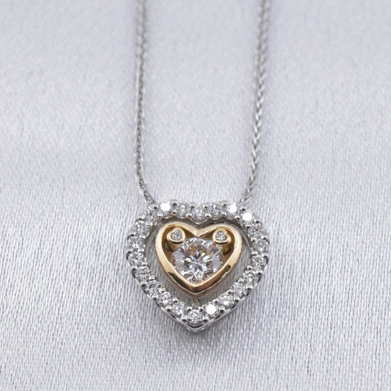 ハート形ダイヤモンドネックレス Fカラー VSクラス 0.541ct GIA 45cm プラチナ K18 ゴールド 鑑定証付き ハート ダイヤモンド ネックレス プレゼント ギフト ジュエリー アクセサリー アクセ 結婚式 パーティー 誕生日 クリスマス シンプル 一粒