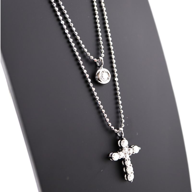 クロス型 ダイヤモンドネックレス 0.3ct Pt900/850 45cm プラチナ クロス ダイヤモンド ネックレス プレゼント ギフト ジュエリー アクセサリー アクセ 結婚式 パーティー 誕生日 クリスマス シンプル 一粒