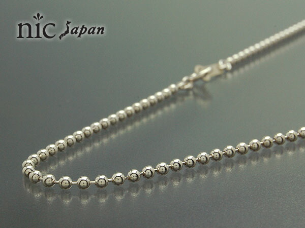 イタリア製 シルバー925 ボールネックレス ボールチェーン 2本 新品【イタリア製】シルバー925 ボールチェーンネックレス50㎝幅
