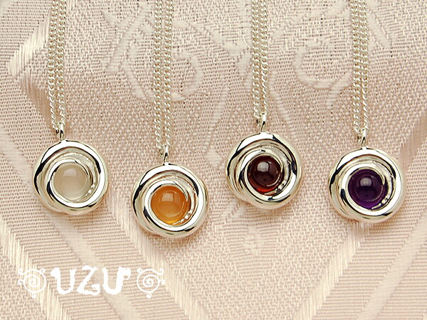 NE-0013【UZU】【ネックレス ペンダント】【シルバー925】【鏡面仕上げ】【コーティング対応】選べる4石