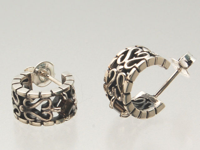 PI-0323【UZU】【ピアス】【シルバー925】【いぶし仕上げ】【SQ】｜ジュエリーニック