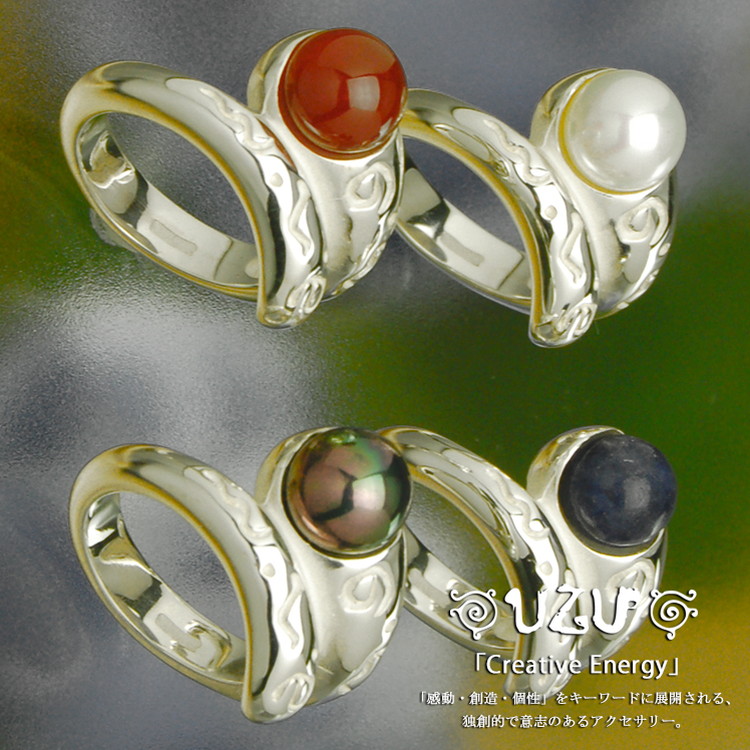 RI-0006【UZU】【リング 指輪】【シルバー925】【鏡面仕上げ】選べる4石【RA SL KPL BKPL】 12,698円