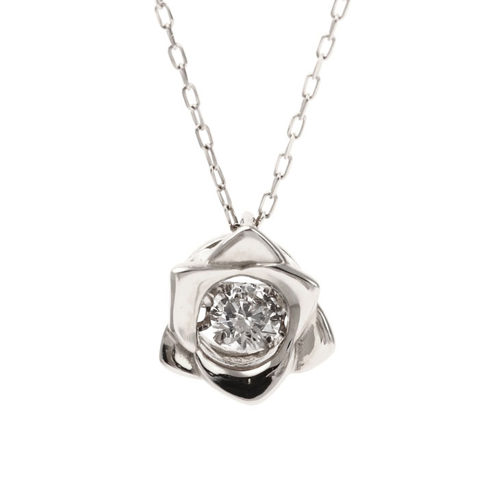 【全品送料無料】プラチナネックレス ダイヤモンド ネックレス レディース シンプル エレガント バラ 0.05ct ギフト 贈り物 揺れる ダンシング