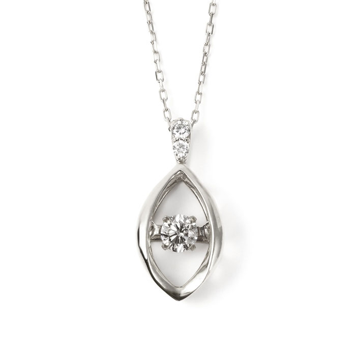 【全品送料無料】プラチナ ネックレス ダイヤモンド ネックレス レディース シンプル エレガント 0.08ct&0.01ct ギフト 贈り物 揺れる ダンシング