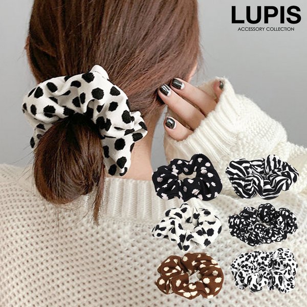 楽天市場】レオパード柄シュシュ ベージュ ブラウン ヒョウ柄 簡単