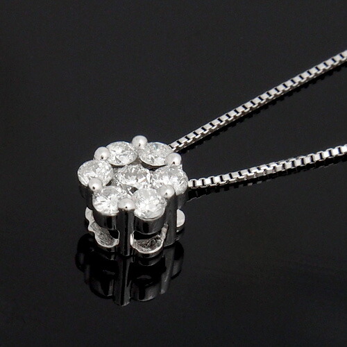 18金 ダイヤモンド0.25ct セブンストーンネックレス ペンダント 0.25ctカラット K18WG ホワイトゴールド ダイアモンド レディース プレゼント ギフト 記念日 誕生日 ご褒美｜ダイヤ専門店 ジュエリーロイヤル