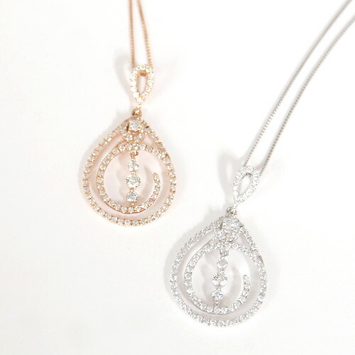 18金 ダイヤモンド0.5ct ドロップダイヤモンドネックレス ペンダント 0.5カラット K18WG ホワイトゴールド K18PG ピンクゴールド ダイアモンド レディース プレゼント ギフト 記念日 誕生日 ご褒美|ダイヤ専門店 ジュエリーロイヤル