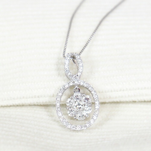 18金 ダイヤモンド0.6ct フラワーダイヤモンドネックレス ペンダント 0.6カラット K18WG ホワイトゴールド ダイアモンド レディース プレゼント ギフト 記念日 誕生日 ご褒美 85,305円
