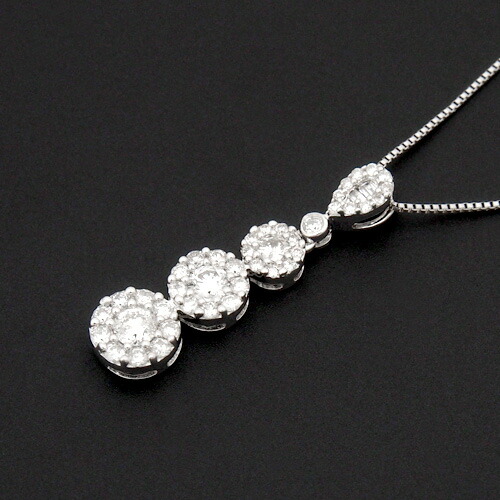 ダイヤモンドネックレス◇K18WG◇0.5◇トリロジー 楽天市場】トリロジー ダイヤモンド 0.5カラット スリーストーン 3石